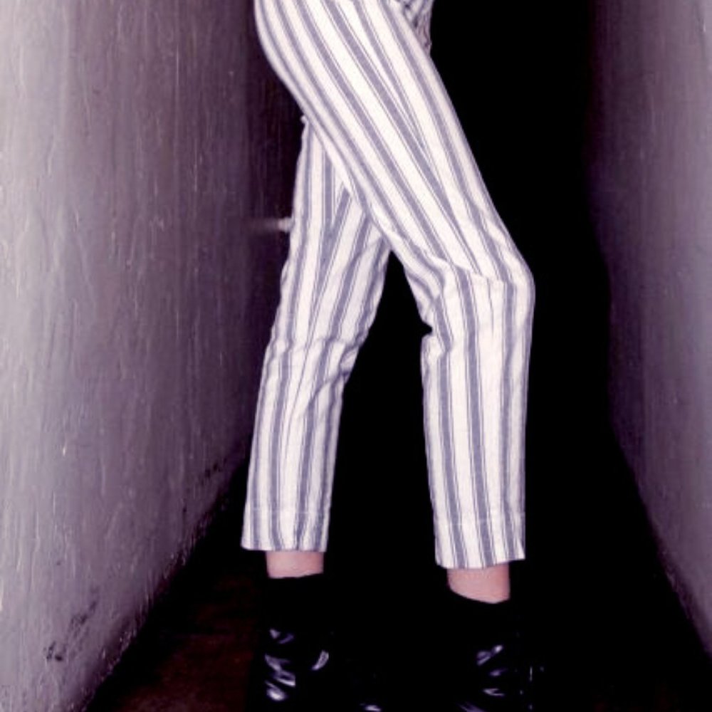 Brandy Melville High Rise Stripe Cotton Pants